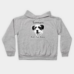 Terrier: Run. Dig. Repeat. Kids Hoodie